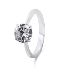 Brilio Silver Вневременное серебряное кольцо с прозрачным цирконом RI057W цена и информация | Кольцо | kaup24.ee