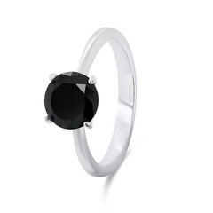 Brilio Silver Вневременное серебряное кольцо с черным цирконом RI057WBC цена и информация | Кольцо | kaup24.ee
