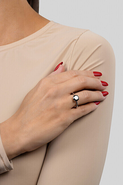 Brilio Silver hõbedane sõrmus musta tsirkooniga RI057WBC hind ja info | Sõrmused | kaup24.ee