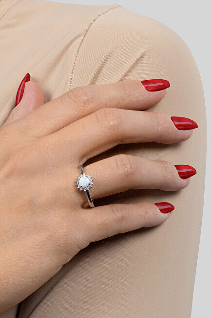 Brilio Silver Ilus hõbesõrmus opaali ja tsirkoonidega RI056W hind ja info | Sõrmused | kaup24.ee