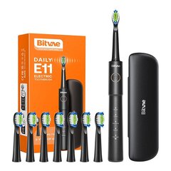 Sonic toothbrush with tips set and travel case BV E11 (Black) цена и информация | Электрические зубные щетки | kaup24.ee