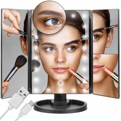 Косметическое зеркало для макияжа со светодиодной подсветкой  цена и информация | Косметички, косметические зеркала | kaup24.ee