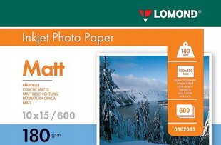 Lomond Photo Inkjet Paper Matte 180 g/m2 10x15, 600 sheets цена и информация | Аксессуары для фотоаппаратов | kaup24.ee