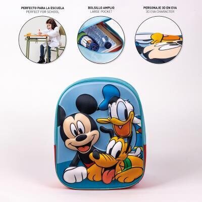 Seljakott lastele 3D Miki Hiir (Mickey Mouse) Cerda, sinine hind ja info | Koolikotid, sussikotid | kaup24.ee