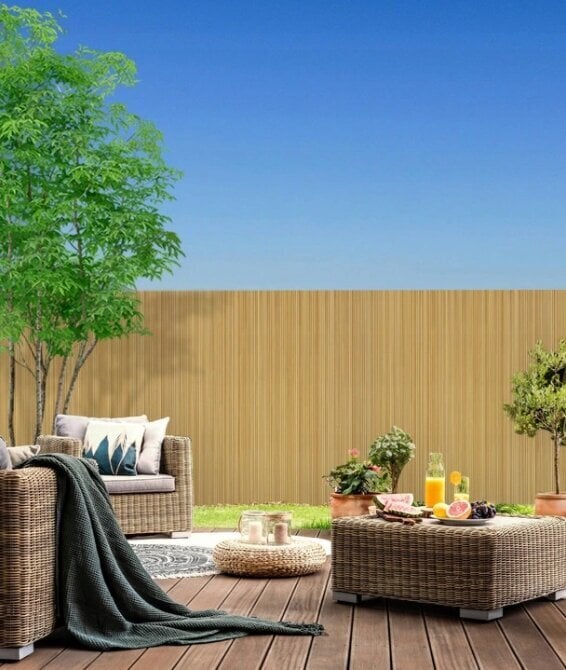 Rõdu/terrassi päikesekaitse - vari Plast PVC, 1,2 x 4 m bambuse värv hind ja info | Päikesevarjud, markiisid ja alused | kaup24.ee