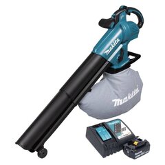 Аккумуляторная воздуходувка Makita DUB 187 RF 18 V, с аккумулятором 3.0 Ач и зарядным блоком цена и информация | Пылесосы для сбора листьев, измельчители веток, очистители тротуарной плитки | kaup24.ee