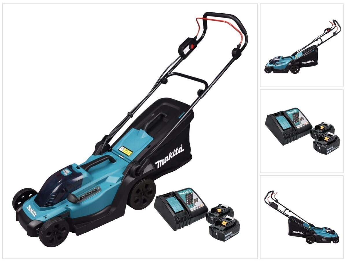 Akumuruniiduk Makita DLM 330 RF2 18 V, 2 akuga 3.0 Ah ja laadija hind ja info | Muruniidukid | kaup24.ee