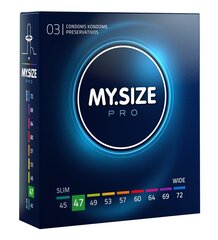 Презервативы My.Size pro, 47 мм, 3 шт. цена и информация | Презервативы | kaup24.ee