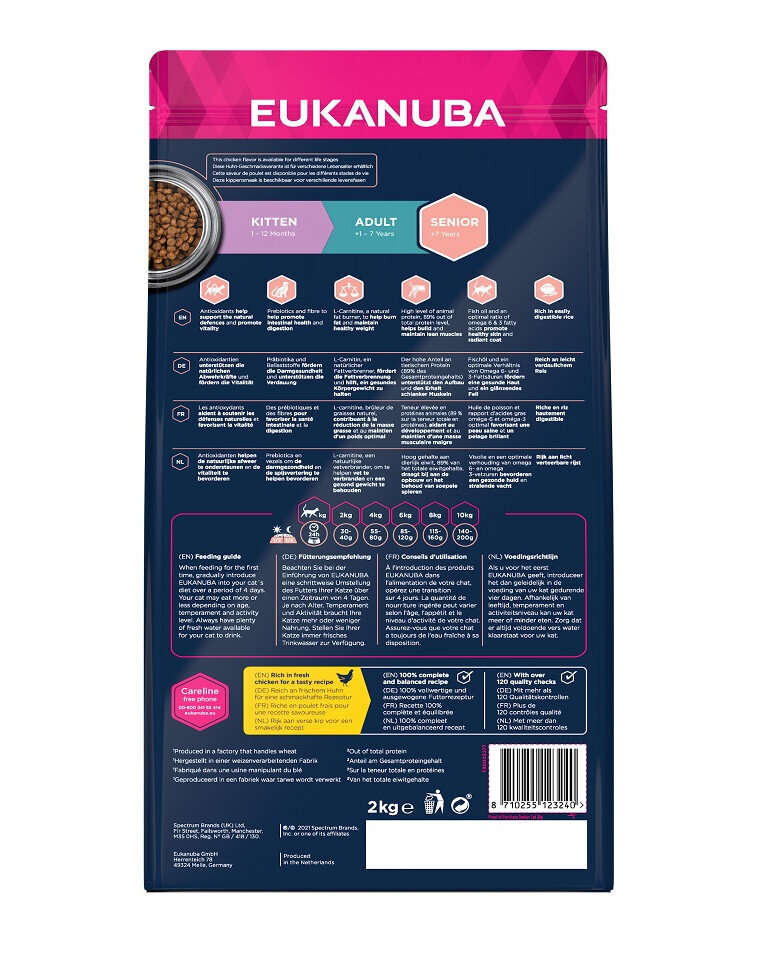 Eukanuba Cat Senior Top Condition vanematele kassidele kana ja maksaga, 10 kg цена и информация | Kuivtoit kassidele | kaup24.ee