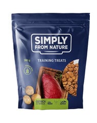 Simply from nature training treats со страусиным мясом и ванилью, 3х300 г цена и информация | Лакомства для собак | kaup24.ee