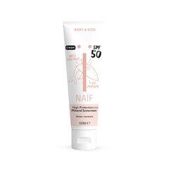 Looduslik päikesekreem NAÏF beebidele ja lastele SPF50, lõhnaainevaba 100ml цена и информация | Кремы от загара | kaup24.ee