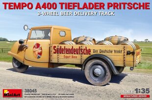 Liimitav mudel MiniArt 38045 Tempo A400 Tieflader Pritsche 3-Wheel Beer Delivery Truck 1/35 цена и информация | Склеиваемые модели | kaup24.ee