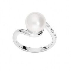Brilio Silver Шикарное серебряное кольцо с настоящей жемчужиной SR05575A цена и информация | Кольцо | kaup24.ee