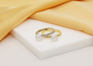 Brilio Silver Элегантное позолоченное кольцо с настоящим жемчугом RI055Y цена и информация | Кольцо | kaup24.ee