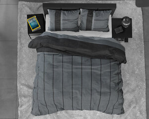 Voodipesukomplekt Sleeptime Kees 200x220cm, tumehall, 3 osa цена и информация | Постельное белье | kaup24.ee