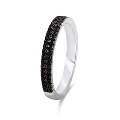 Brilio Silver Сверкающее серебряное кольцо с черными цирконами RI058W цена и информация | Кольцо | kaup24.ee