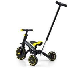 Tasakaaluliikur Milly Mally Black optimus 4in1 20", must, kollane цена и информация | Трехколесные велосипеды | kaup24.ee