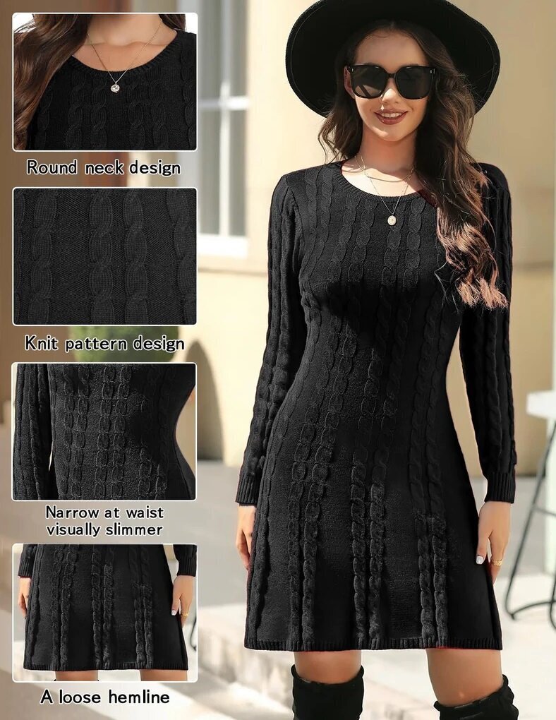 Kleit naistele Vancavoo, must hind ja info | Kleidid | kaup24.ee