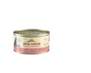 Almo Nature HFC Complete, täisväärtuslik toit kassipoegadele vanuses 2–12 kuud, lõhe ja tuunikala, 24x70g цена и информация | Кошачьи консервы | kaup24.ee