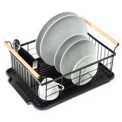 Подставка для посуды, 42.5x29.5x19 см, черная цена и информация | Столовые и кухонные приборы | kaup24.ee
