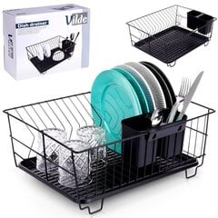 Подставка для сушки посуды, черная, 40x33x17 см цена и информация | Столовые и кухонные приборы | kaup24.ee