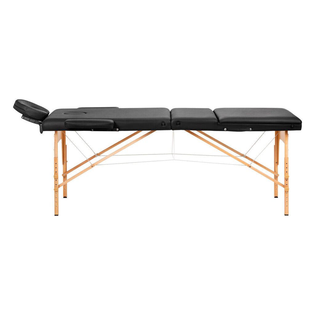 Wood komfort kokkupandav massaažilaud, 190x70, must hind ja info | Ilusalongi mööbel | kaup24.ee