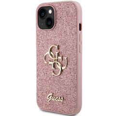 Guess GUHCP15MHG4SGP iPhone 15 Plus 6.7" różowy|pink hardcase Glitter Script Big 4G цена и информация | Чехлы для телефонов | kaup24.ee