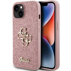 Чехол Guess Glitter Script Big 4G для iPhone 15 Plus - черный цена и информация | Чехлы для телефонов | kaup24.ee