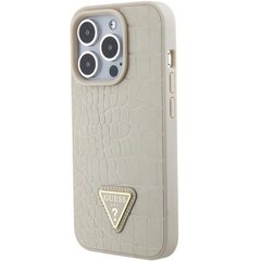 Guess GUHCP15XPCRTHCD iPhone 15 Pro Max 6.7" złoty|gold hardcase Croco Triangle Metal Logo цена и информация | Чехлы для телефонов | kaup24.ee