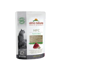 Almo Nature HFC Natural, kasside täiendsööt, tuunikala ja kilud, 24x55g hind ja info | Konservid kassidele | kaup24.ee