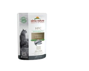 Almo Nature HFC Natural Plus, kassidele täiendtoit, sardiinid 91%, 24x55g hind ja info | Konservid kassidele | kaup24.ee