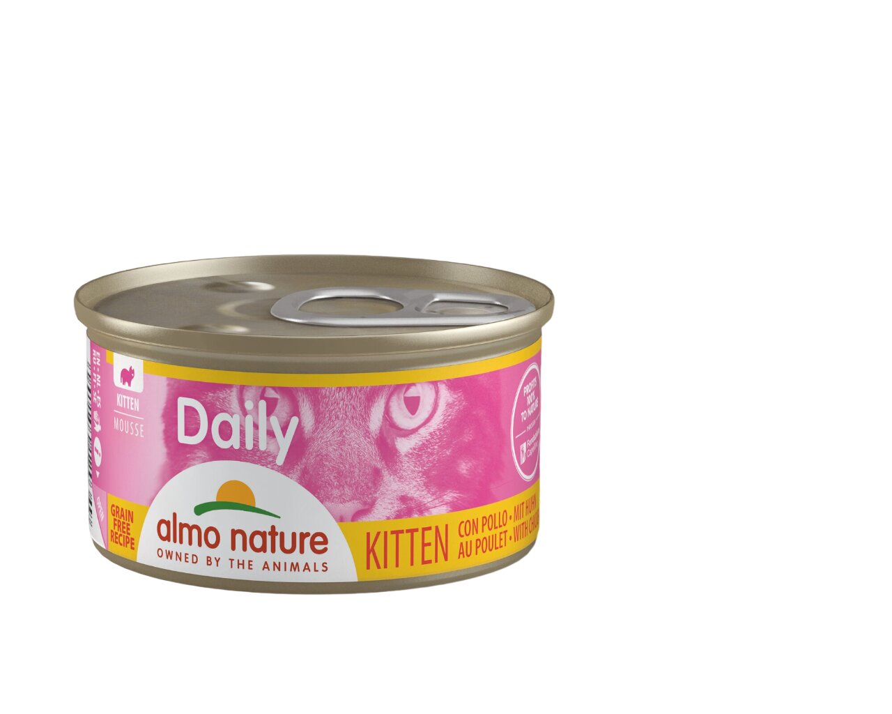 Almo Nature Daily, täisväärtuslik toit kassipoegadele 2-12 kuud, õhuline pasteed kana, 6x85g hind ja info | Konservid kassidele | kaup24.ee