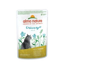 Полноценный корм для кошек Almo Nature Functional Urinary Help для поддержания здоровья мочевыводящих путей, с индейкой, 12x70г. цена и информация | Кошачьи консервы | kaup24.ee