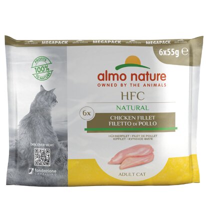 Almo Nature HFC Natural Megapack, kasside lisatoit, kanaliha, 4x6 (24x55g) цена и информация | Konservid kassidele | kaup24.ee