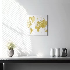 Seinakell Maailma Kuldne Kaart, 30x30 cm цена и информация | Часы | kaup24.ee