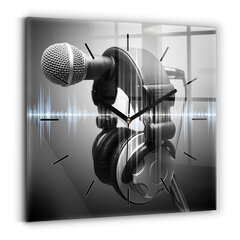 Seinakell Mikrofon Ja Kõrvaklapid, 30x30 cm hind ja info | Kellad | kaup24.ee