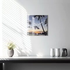 Seinakell Palm Ja Päikesetõusu, 30x30 cm hind ja info | Kellad | kaup24.ee