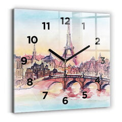 Seinakell Pariisi Maalitud Maastik, 30x30 cm цена и информация | Часы | kaup24.ee