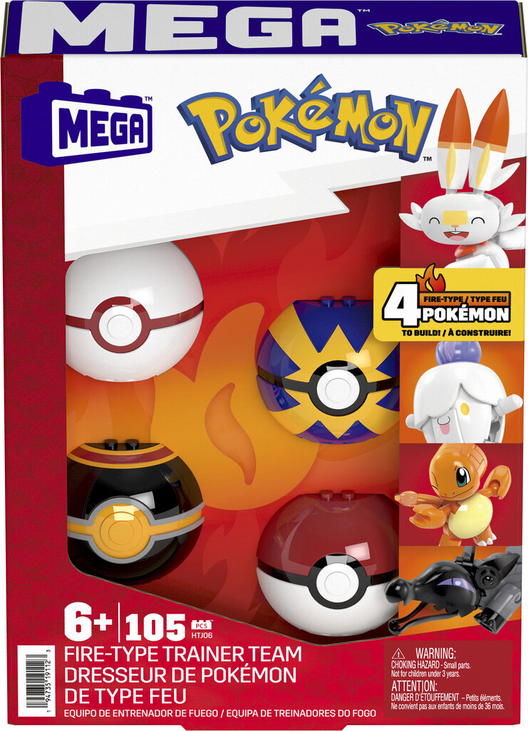 Pokemoni komplekt Pokemon Mega Construx, 4 tk, 105 det. hind ja info | Poiste mänguasjad | kaup24.ee