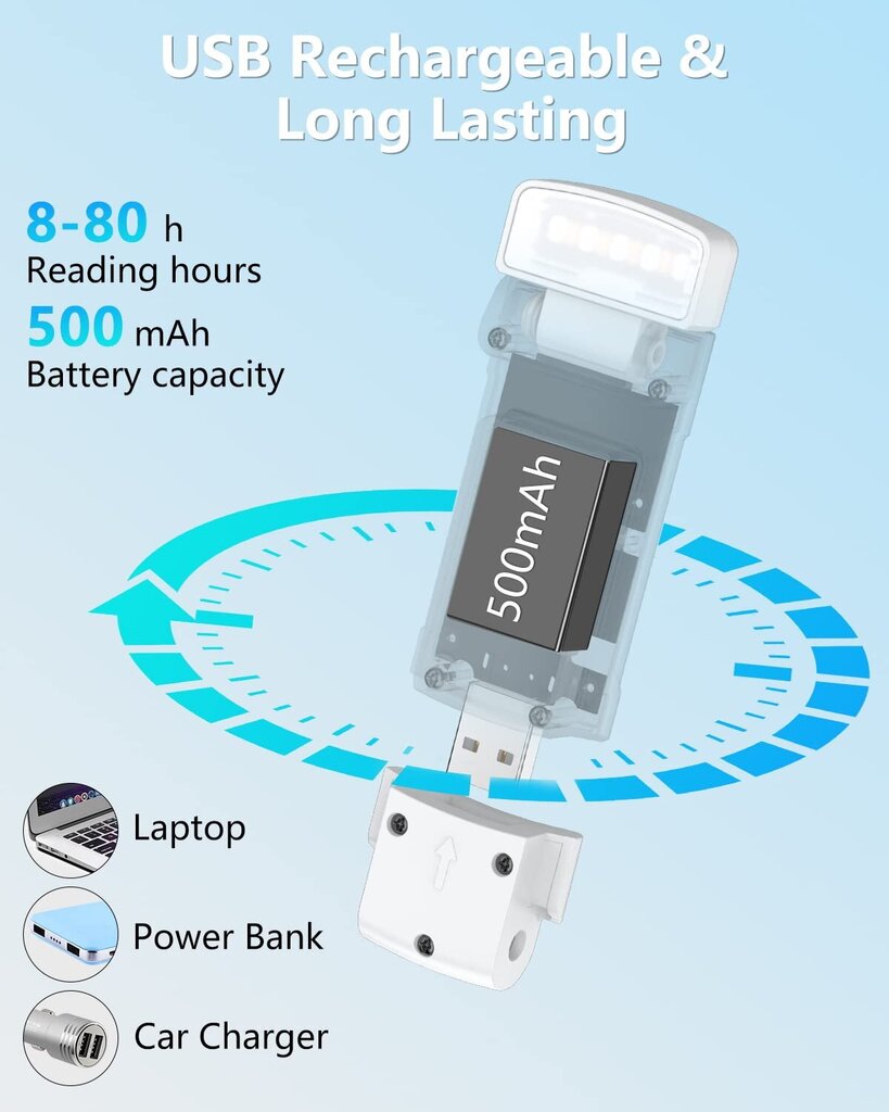 Carbonpro USB LED öölamp, valge hind ja info | Taskulambid, prožektorid | kaup24.ee