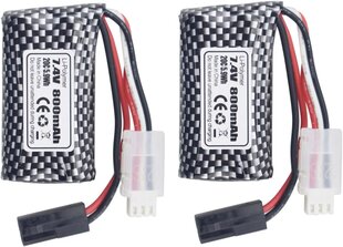 2 liitium akupakett 7.4V 800mAh 5500-2P hind ja info | Droonid | kaup24.ee