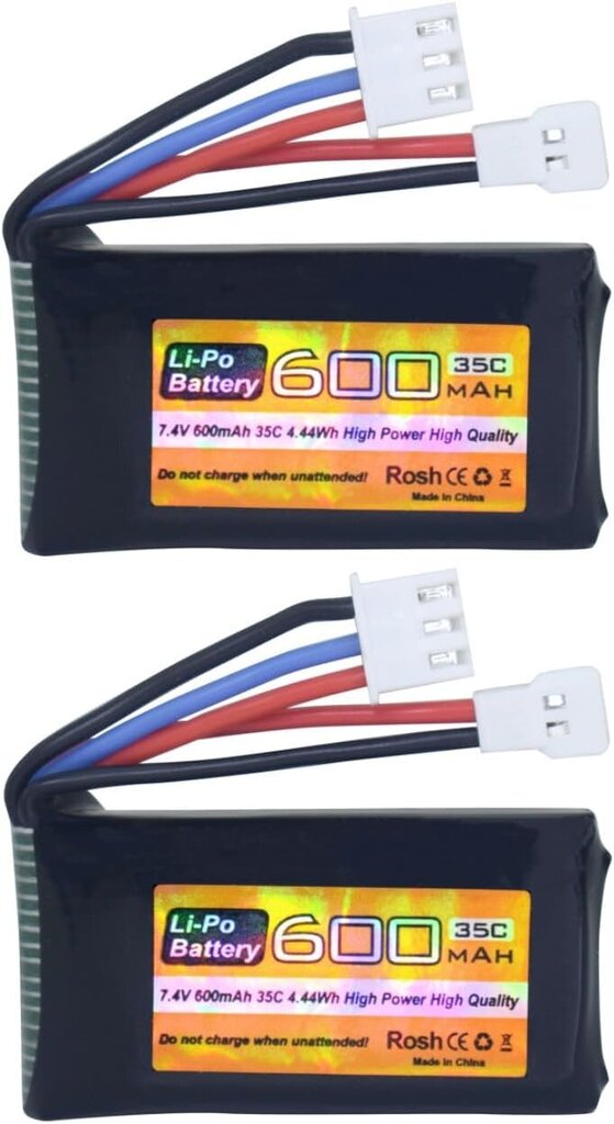 2 LiPo akupakki 7.4V 600mAh 35C 2S Molex pistikuga - ühildub FMS FCX24 RC auto veoautodega ja elektriliste ronimisautodega hind ja info | Droonid | kaup24.ee