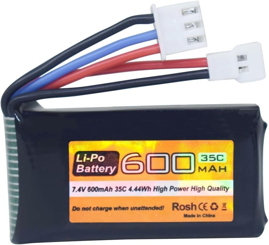 2 LiPo akupakki 7.4V 600mAh 35C 2S Molex pistikuga - ühildub FMS FCX24 RC auto veoautodega ja elektriliste ronimisautodega hind ja info | Droonid | kaup24.ee