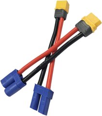 2 paari XT60 ja EC5 adaptereid - isane ja emane - 12AWG silikoonkaabel RC mudelitele ja droonidele hind ja info | Droonid | kaup24.ee