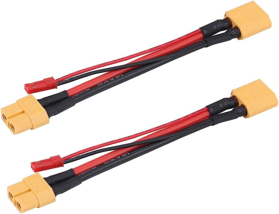 2 tk XT60 kaabli adapteri komplekt: 14 AWG mees- ja naispistik hind ja info | Droonid | kaup24.ee