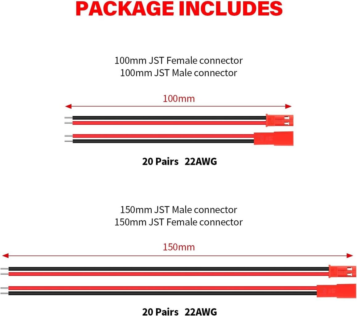 40 JST 22 AWG ühenduskomplekt hind ja info | Droonid | kaup24.ee