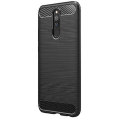 „Carbon“ твердый силиконовый чехол (TPU) - черный (Redmi 8 / 8A) цена и информация | Чехлы для телефонов | kaup24.ee