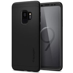 „Spigen“ Thin Fit 360 пластиковый чехол - чёрный + защитное стекло (Galaxy S9) цена и информация | Чехлы для телефонов | kaup24.ee