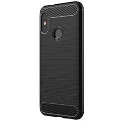 „Carbon“ твердый силиконовый чехол (TPU) - черный (Redmi 6 Pro) цена и информация | Чехлы для телефонов | kaup24.ee