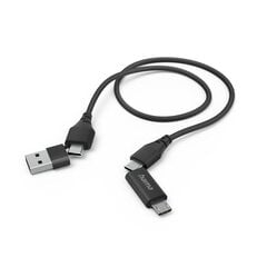 Hama 4-in-1 mitme laadimiskaabel, USB-C ja USB-A – USB-C ja mikro-USB, 1,5 m hind ja info | Kaablid ja juhtmed | kaup24.ee